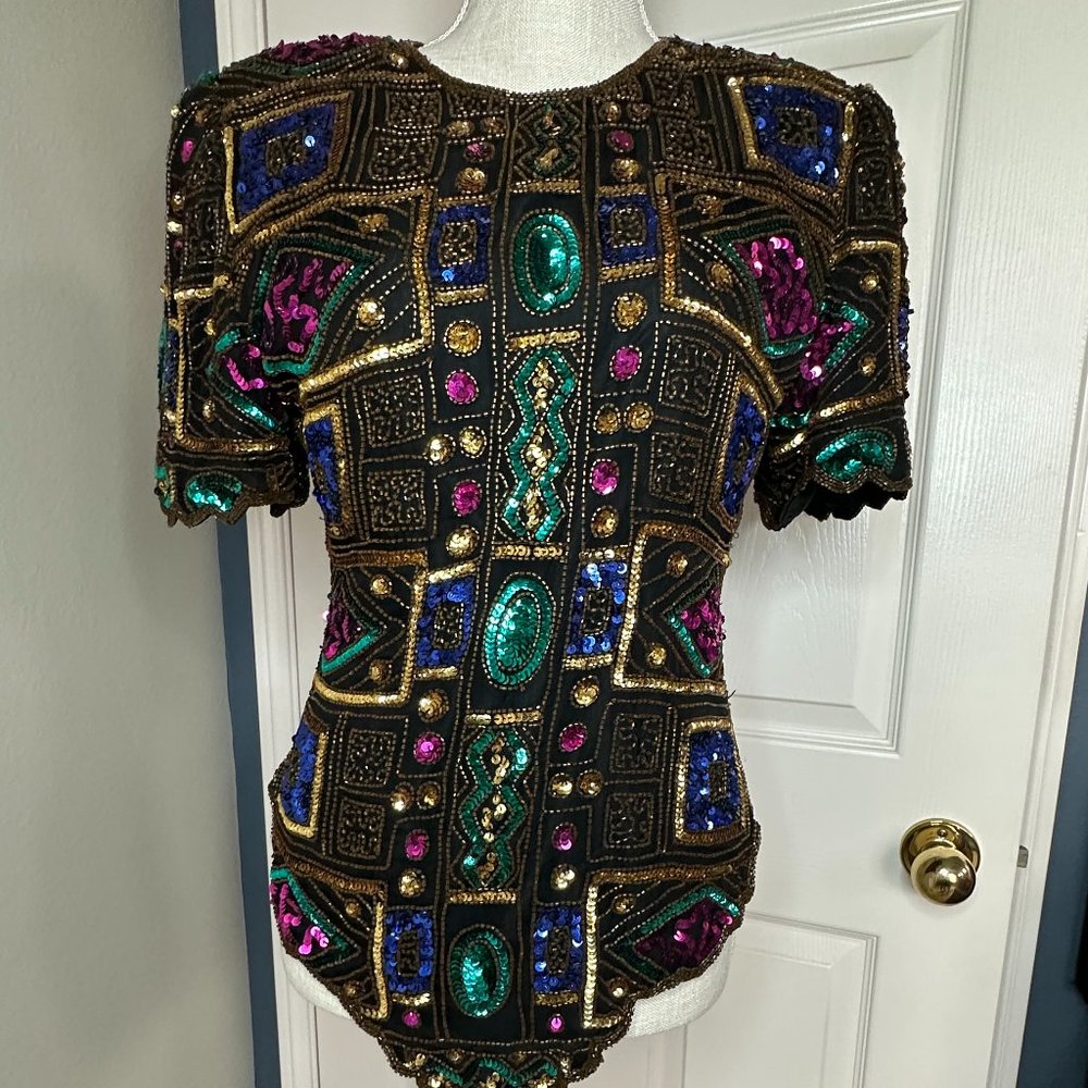 Fancy Blouse : this bedazzled fancy blouse is colorful